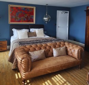 Modern bedroom in modern beach house